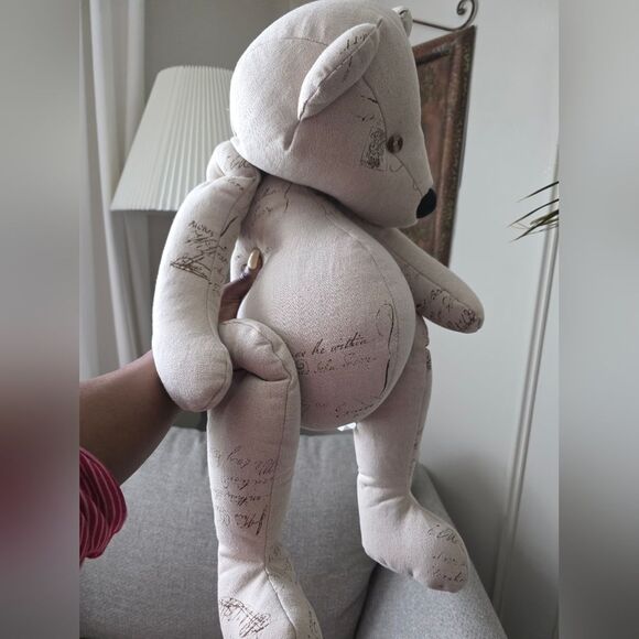 Ballard Designd Decorative Large Linen Blend Nursery Bear 26" - Picture 7 of 9